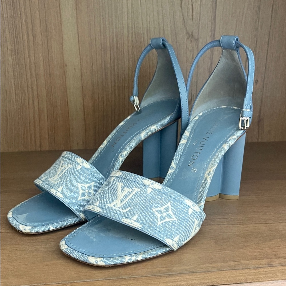 Louis Vuitton Light Blue Monogram Heels